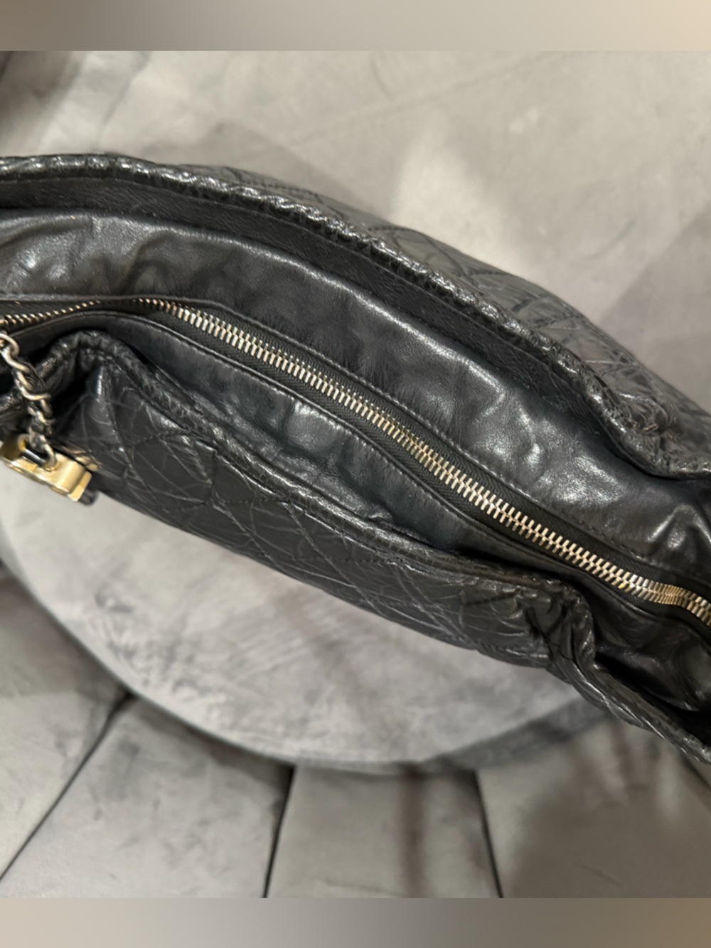 CHANEL Aged Calfskin Quilted Large Hobo Gabrielle Shoulder Bag Bag Black - Picture 11 of 16